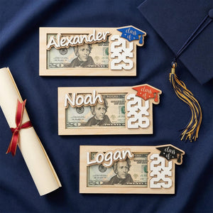 Personalized Wood Graduation Money Holder 2026: Gift for Him/Her
