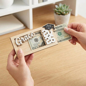 Personalized Wood Graduation Money Holder 2026: Gift for Him/Her