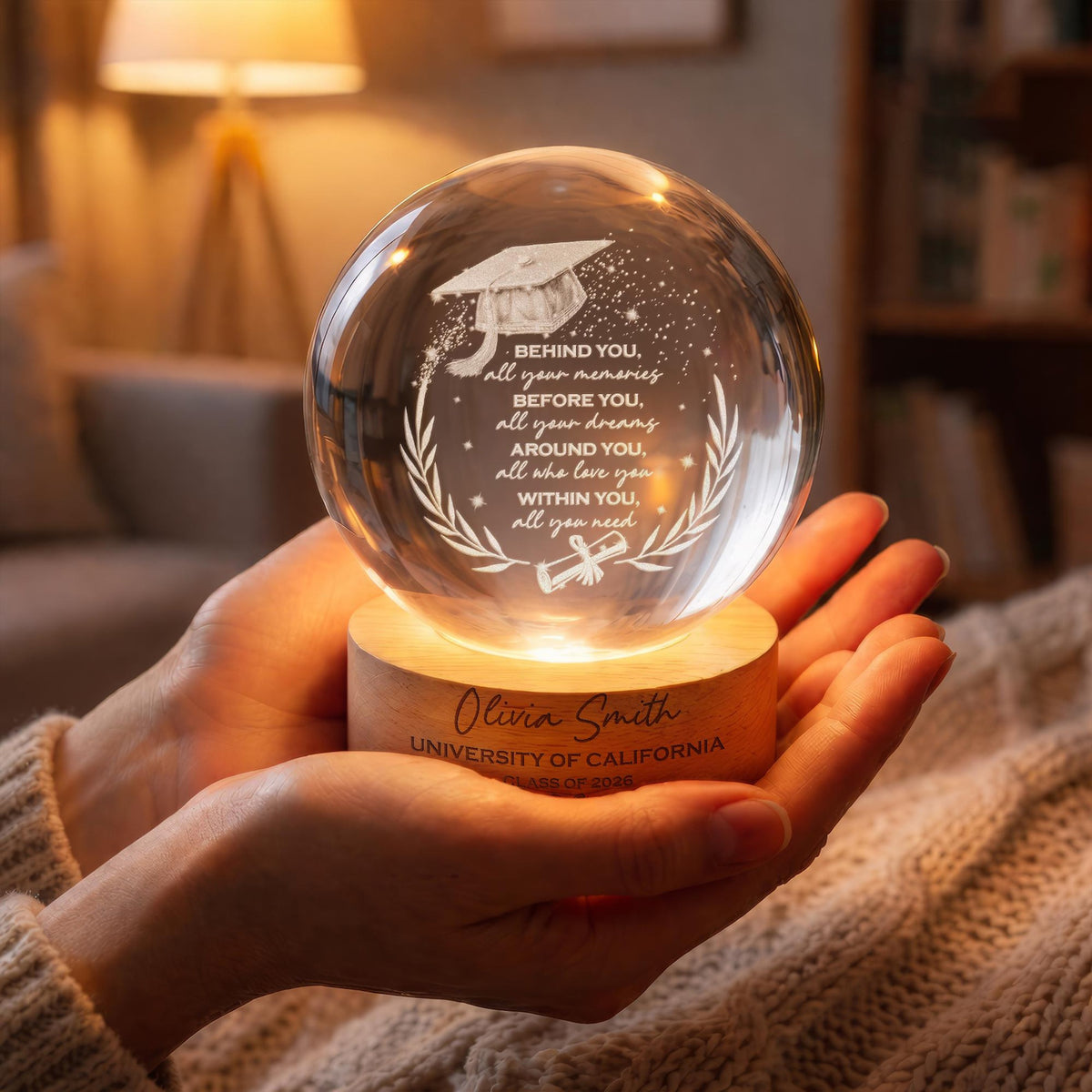 Graduation Crystal Ball Night Light, Graduation Gift, Class of 2026, Senior 2026 Gift,Highschool College Graduation Gift For Bestie,Daughter
