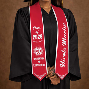 Personalized Graduation Stole Class of 2026, Custom Name Senior Graduation Sash, Gift for Daughter Son