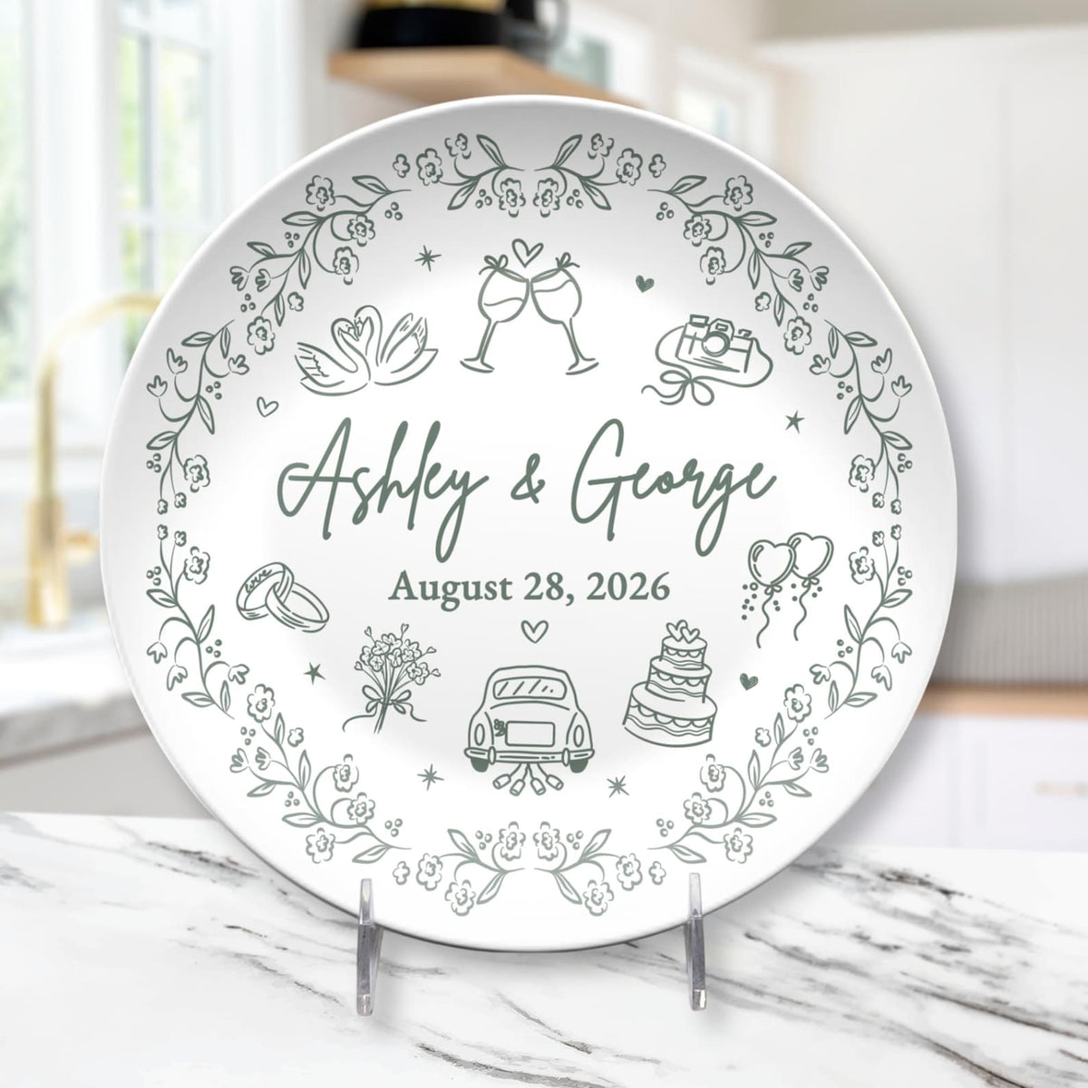 Personalized Wedding Plate, Custom Couple Name Platter with Date, Wedding Gift for Couple, Bridal Shower Gift, Wedding Anniversary Gift