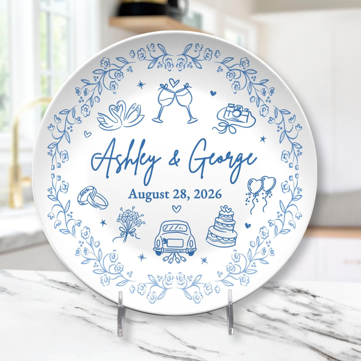 Personalized Wedding Plate, Custom Couple Name Platter with Date, Wedding Gift for Couple, Bridal Shower Gift, Wedding Anniversary Gift