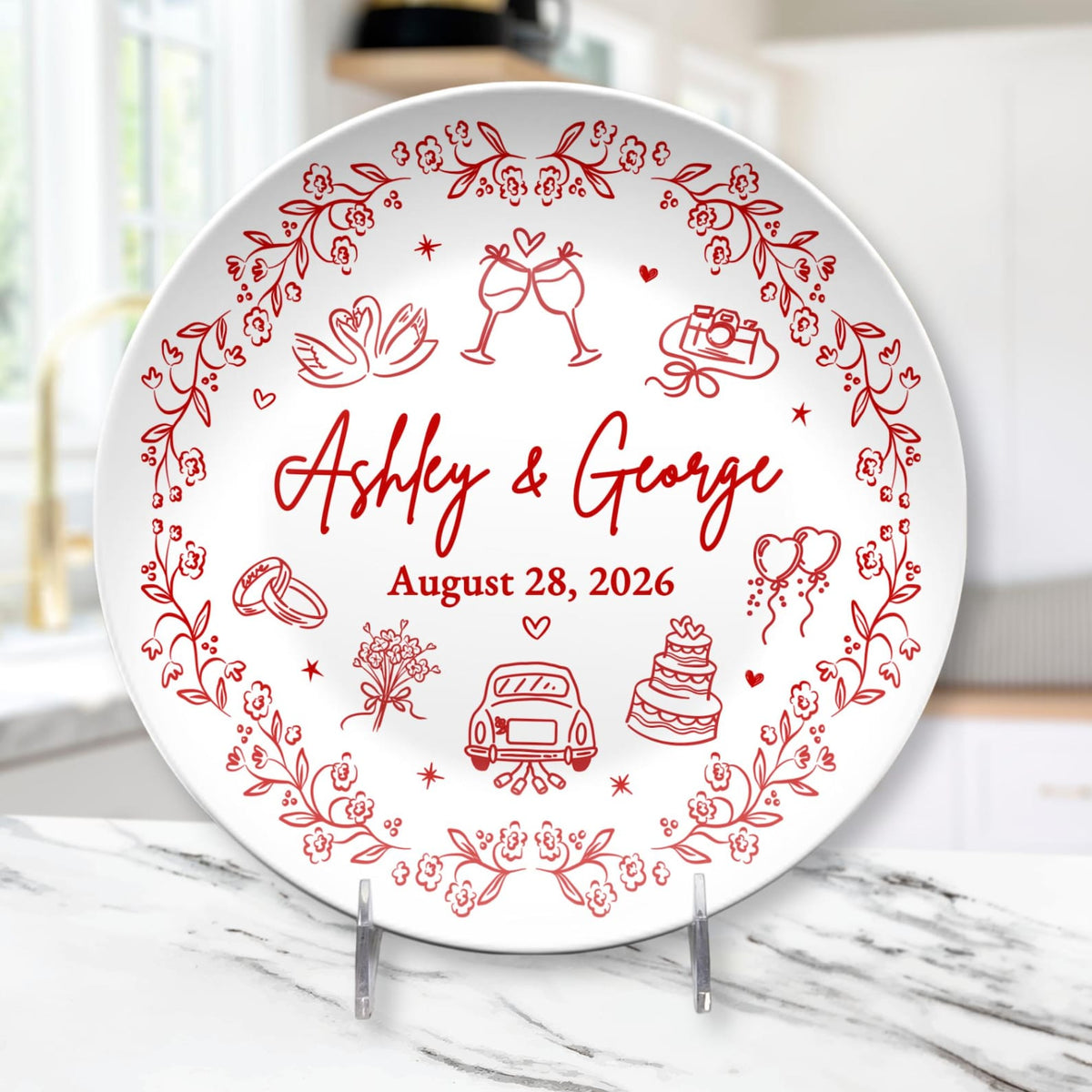 Personalized Wedding Plate, Custom Couple Name Platter with Date, Wedding Gift for Couple, Bridal Shower Gift, Wedding Anniversary Gift