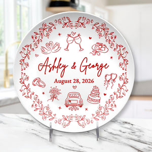 Personalized Wedding Plate, Custom Couple Name Platter with Date, Wedding Gift for Couple, Bridal Shower Gift, Wedding Anniversary Gift