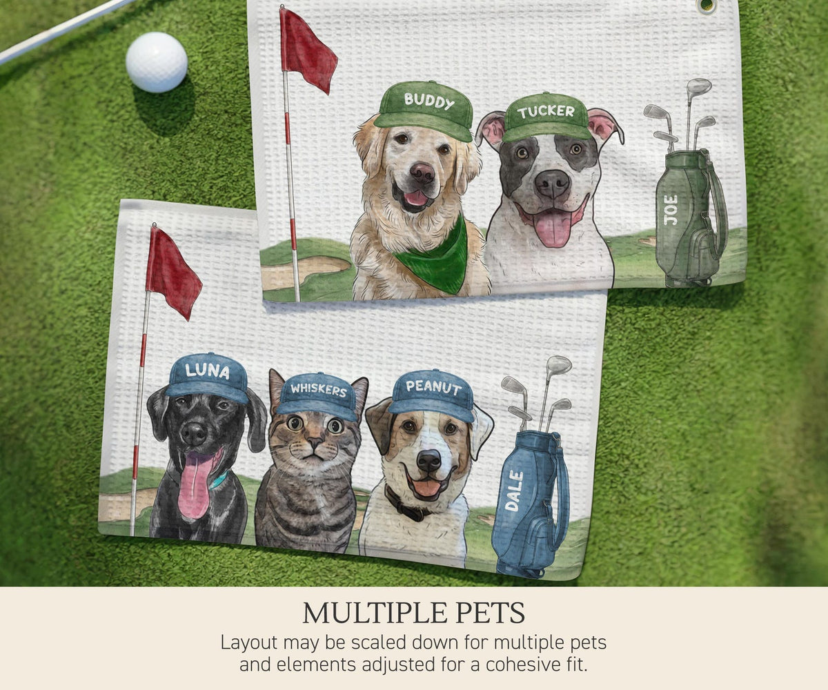 Custom Pet Golf Towel, Custom Dog Golf Towel for Dad, Golf Towel for Father's Day, Personalized Towel
