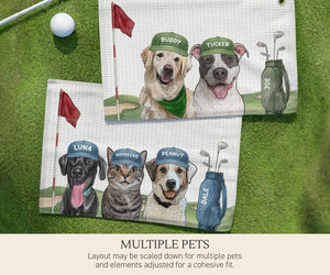 Custom Pet Golf Towel, Custom Dog Golf Towel for Dad, Golf Towel for Father's Day, Personalized Towel