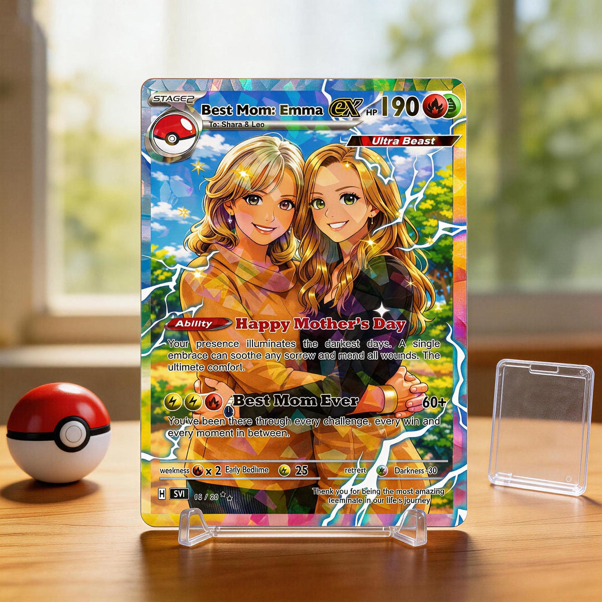 Personalized Mother s Day Pokemon Card, Custom Pokemon Photo Cards, Gifts for Gamer Mom, Mother s Day Gift, Custom Pokemon Trainer Card