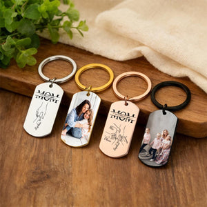 Custom Photo Metal Keychain: Gift for Mum & Nanna, Mother's Day Keepsake, Photo Gift for Mum, First Mothers' Day Gift, Anniversary Gift