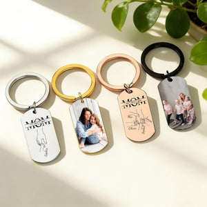 Custom Photo Metal Keychain: Gift for Mum & Nanna, Mother's Day Keepsake, Photo Gift for Mum, First Mothers' Day Gift, Anniversary Gift