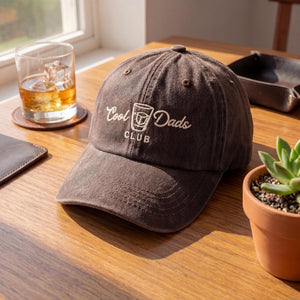 Embroidered Cool Dads Club Hat, Father's Day Gift, Whiskey Lover Dad Cap, New Dad Baseball Hat, Gift for Husband, Vintage Washed Cotton Cap