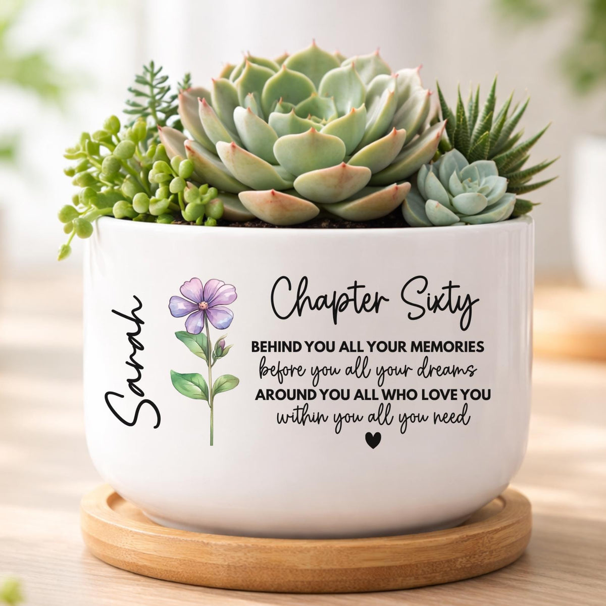60th Birthday Gifts For Women, 60th Birthday Ceramic Plant Pot, Sixty Birthday 1966 Gifts, Chapter Sixty Birthday Gift For Her