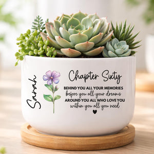 60th Birthday Gifts For Women, 60th Birthday Ceramic Plant Pot, Sixty Birthday 1966 Gifts, Chapter Sixty Birthday Gift For Her