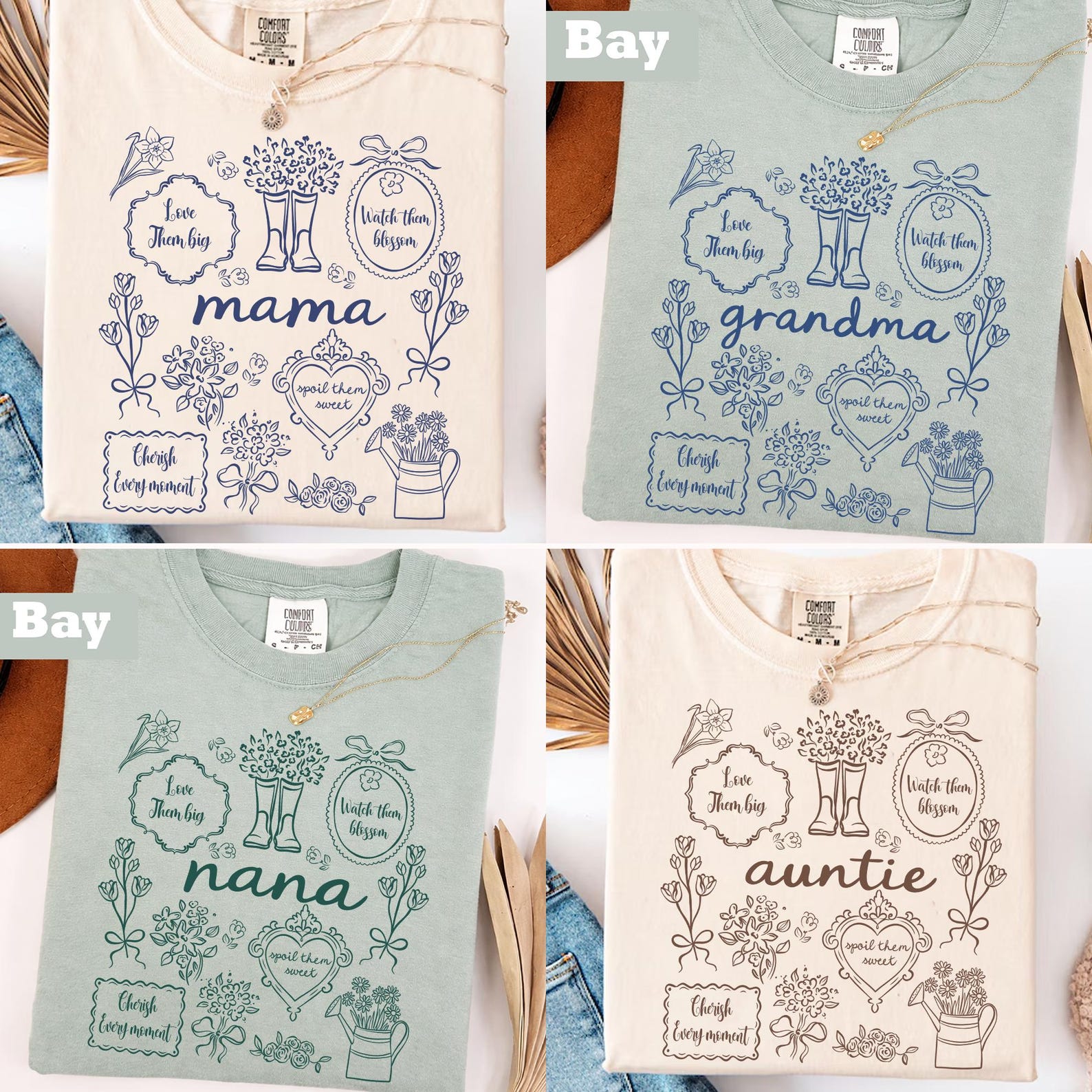 Mama Grandma Nana Auntie Shirt , Vintage Floral Line Art Shirt, Minimalist Motherhood Quotes, Boho Mom Shirt , Gift For Mother , Gift For Aunt