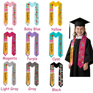 Custom Name Kindergarten Graduation Stole, Personalized Kids Kindergarten Sashes Class of 2026