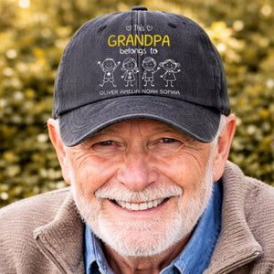 Personalized Grandpa Hat: Custom Grandkids Names, Vintage Style, Custom Family Keepsake