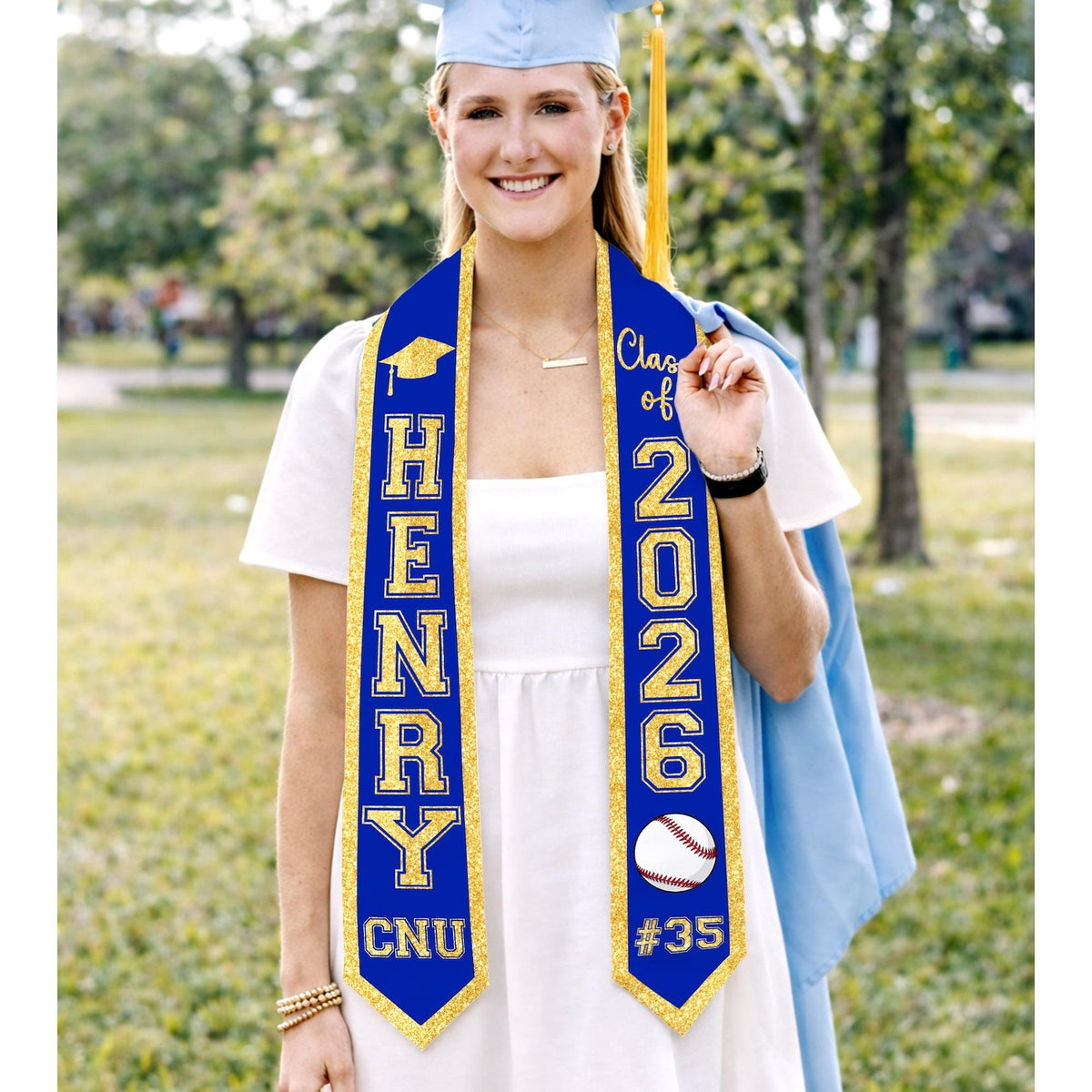Personalized Sport Senior Graduation Stole: Custom Name and Number, Baseball Senior, Basketball Softball Senior Gifts, School Spirit Stole