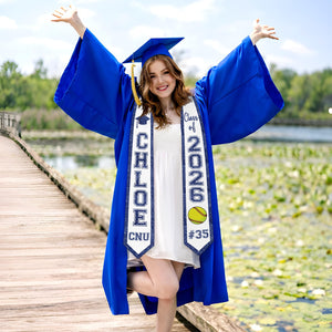 Personalized Sport Senior Graduation Stole: Custom Name and Number, Baseball Senior, Basketball Softball Senior Gifts, School Spirit Stole