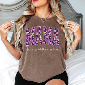 Floral Mama Shirt, Personalized Mama Shirt, Custom Mom Comfort Color Shirt With Kids Names, Mothers Day Gift Shirt For Mom