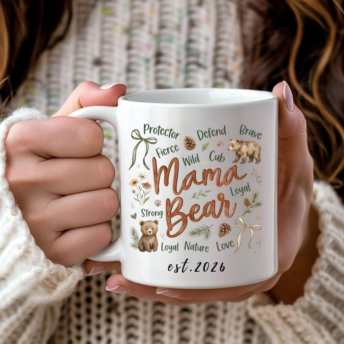 Personalized Mama Est Coffee Mug,New Mom Gift, Custom Mother's Day Gift,Mama Birthday Mug Gifts,Mug For Mum Mommy Grandma Nana Girl- Boy Mom