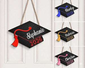 Personalized Graduation Sign, Senior 2026 Gift, Class of 2026 Decoration, Graduation Sign, Custom Graduation Wreath, Graduation Door Hanger