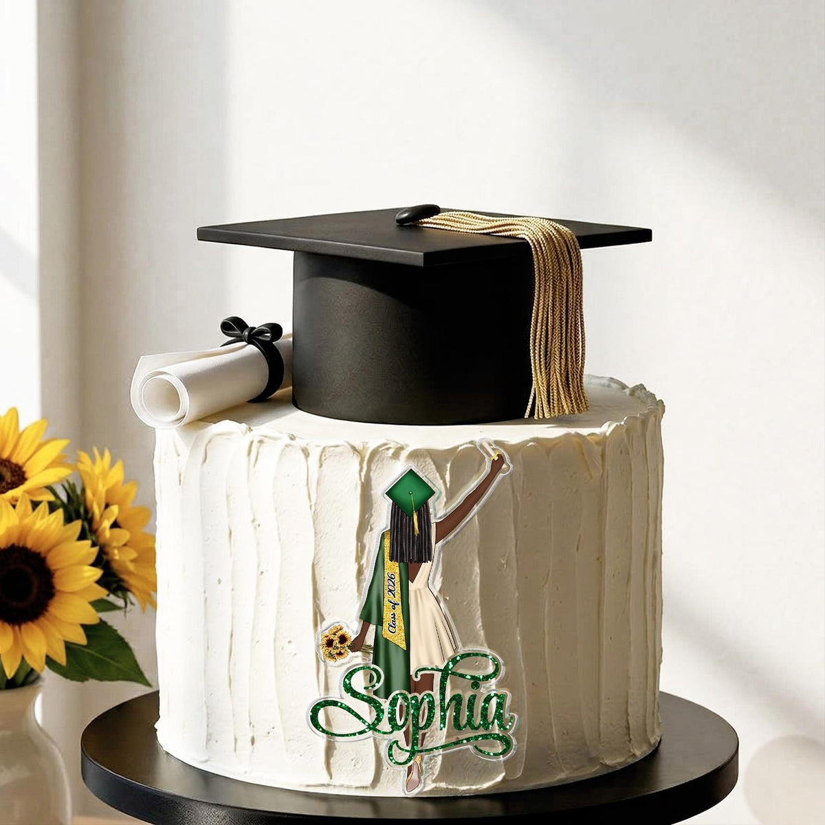 Personalized Girls Graduation Cake Topper: Class Of 2026 Party Supplies, College Graduation Favors, Congrats Grad Cake Decor