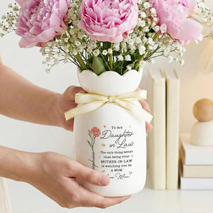 Personalized Daughter In Law Flower Vase, Mom to Daughter Gift, Mothers Day Gift for Daughter, Wedding Gift, Daughter In Law Gift from Mom