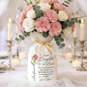 Personalized Daughter In Law Flower Vase, Mom to Daughter Gift, Mothers Day Gift for Daughter, Wedding Gift, Daughter In Law Gift from Mom