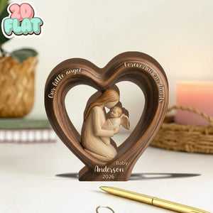 Baby Memorial Angel Wooden Heart Sign, Infant Loss Remembrance Decor,Stillborn Baby Memorial Gift, Personalized Baby Angel Sympathy Keepsake