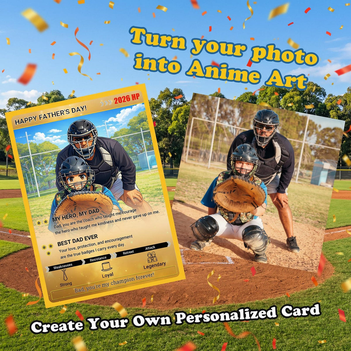 Custom Poke Card Dad Gift, Personalized Father Card, Level Dad Card, Father s Day Gift, Custom Photo Card, Gift for Dad