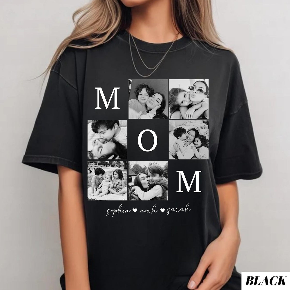 Custom Mom Photo Shirt: Personalized Mothers Day Shirt with Children's Names, Birthday Mom Gift