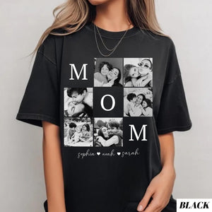 Custom Mom Photo Shirt: Personalized Mothers Day Shirt with Children's Names, Birthday Mom Gift