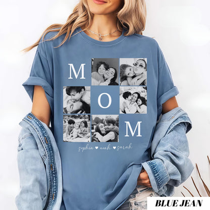 Custom Mom Photo Shirt: Personalized Mothers Day Shirt with Children's Names, Birthday Mom Gift