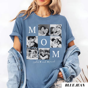 Custom Mom Photo Shirt: Personalized Mothers Day Shirt with Children's Names, Birthday Mom Gift