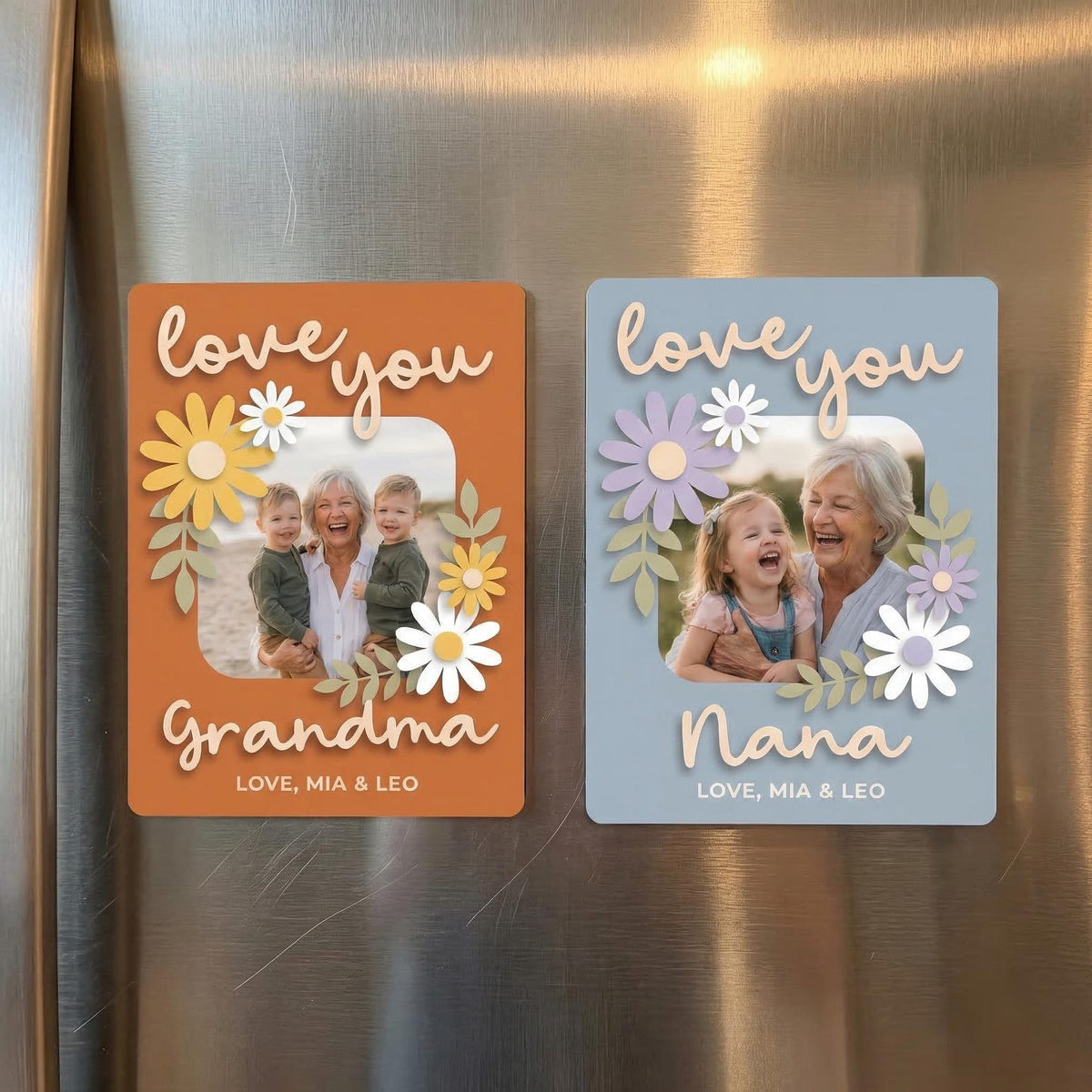 Personalized Photo Magnet for Mom, Love You Magnetic Picture Frame, Mother's Day Gift, Birthday Gifts, Gift for Grandma, Includes Photo