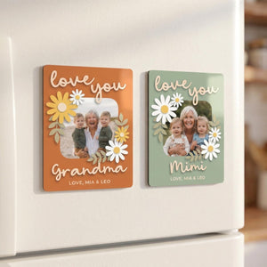 Personalized Photo Magnet for Mom, Love You Magnetic Picture Frame, Mother's Day Gift, Birthday Gifts, Gift for Grandma, Includes Photo