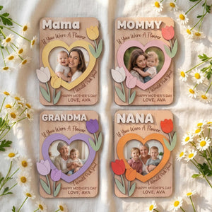 Floral Mothers Day Fridge Magnet,Mom Fridge Photo Magnet,Mother s Day photo frame,Mom Gift,Gift for Grandma ,Gift for Mom