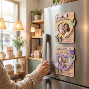 Floral Mothers Day Fridge Magnet,Mom Fridge Photo Magnet,Mother s Day photo frame,Mom Gift,Gift for Grandma ,Gift for Mom