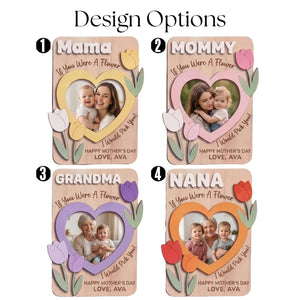 Floral Mothers Day Fridge Magnet,Mom Fridge Photo Magnet,Mother s Day photo frame,Mom Gift,Gift for Grandma ,Gift for Mom