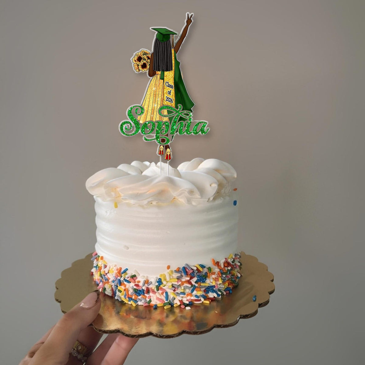 Personalized Girls Graduation Cake Topper: College Graduation Favors, Congrats Grad Cake Decor, Class Of 2026 Party Supplies