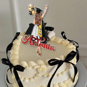 Personalized Girls Graduation Cake Topper: College Graduation Favors, Congrats Grad Cake Decor, Class Of 2026 Party Supplies