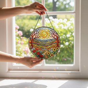 Personalized Retirement Sunflower Suncatcher, Floral Window Decor