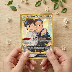 Custom Father Son Card, Personalized Dad and Son Portrait, Trading Card Gift for Father s Day, Family Keepsake