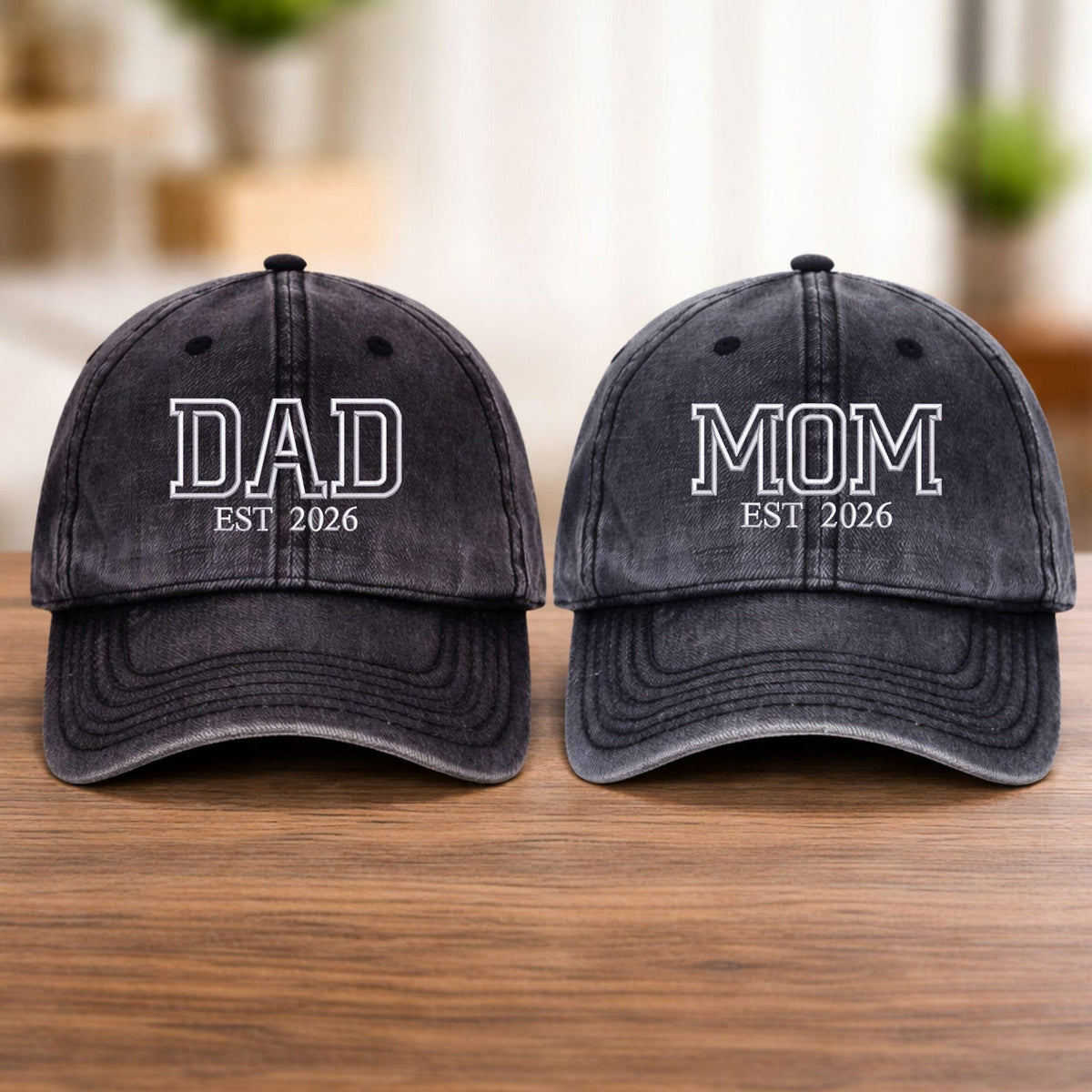 Custom Embroidered Mom Dad Hat | Dad Hat with Est Year | Baby Announcement Hat | Matching Family Baseball Cap | New Mom Vintage Hat
