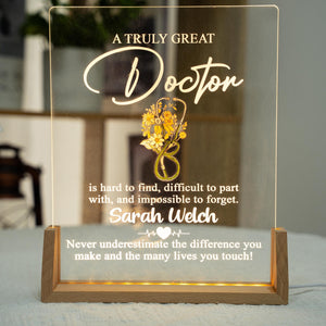 Custom Doctor LED Light Desk Name Plate Personalized Acrylic Name Sign for Doctor Office Medical Desk Decor Graduation Gift for Doctor