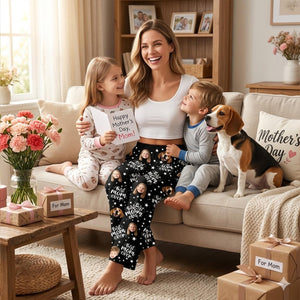 Custom Photo Pajama Pants, Personalized Mother's Day Gift, Kids and Dogs Sleepwear