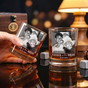 Engraved Whiskey Crystal Glass for Father of the Bride/Father of the Groom - Custom Wedding Gift, Father's Day Gift for Dad