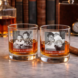 Engraved Whiskey Crystal Glass for Father of the Bride/Father of the Groom - Custom Wedding Gift, Father's Day Gift for Dad