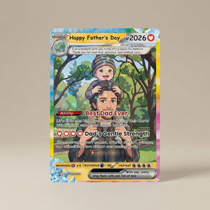 Personalized PKM Card From Photo | Custom Father's Day Holo Card, Birthday Anniversary Gift Father's Day Gift Custom Poke Gift