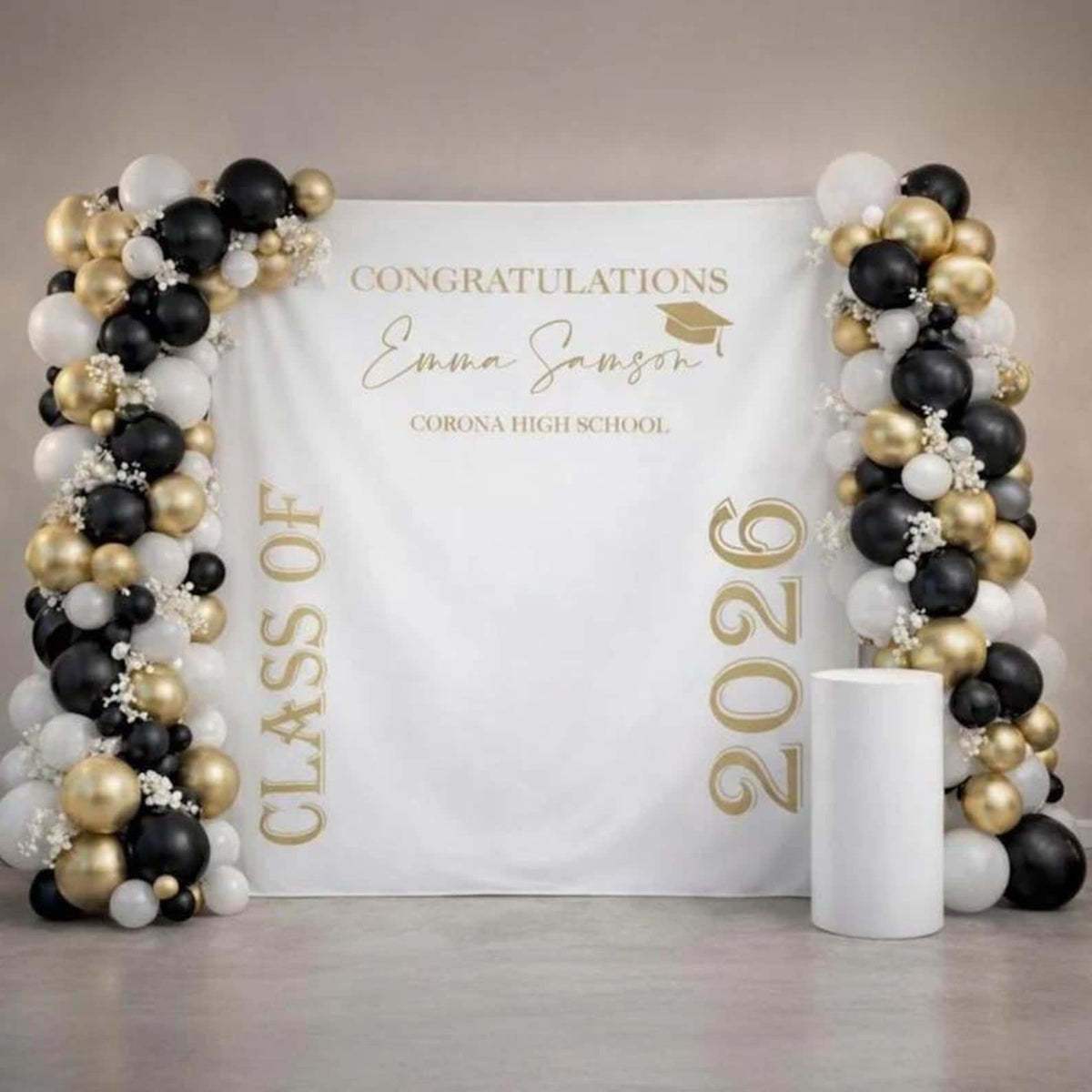 Personalized Class of 2026 Graduation Backdrop Banner, Grad Party Decoration, Photo Booth Background for Graduation Celebration Decor