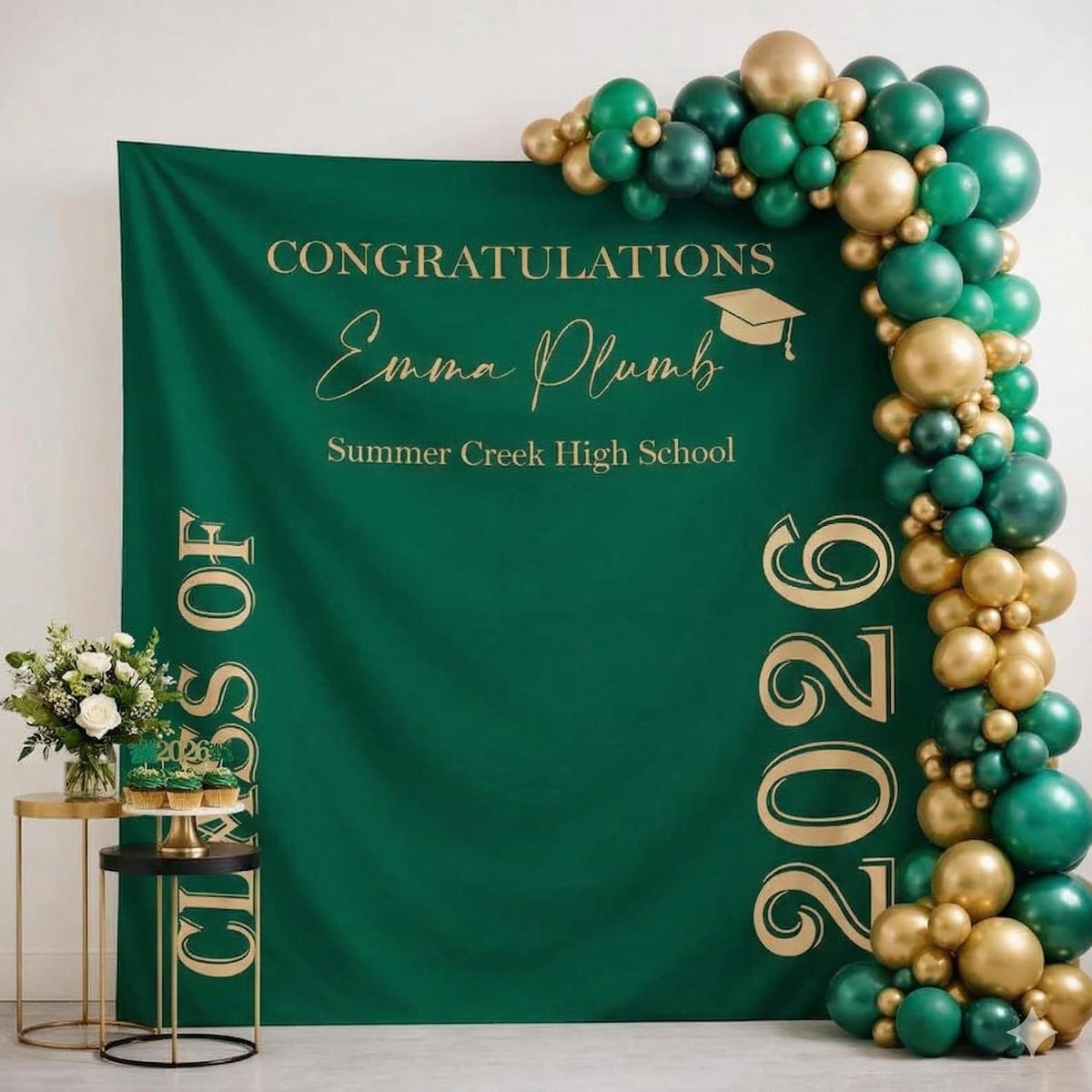 Personalized Class of 2026 Graduation Backdrop Banner, Grad Party Decoration, Photo Booth Background for Graduation Celebration Decor